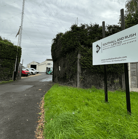 Southall and Rush Limited sign at the entrance to the business premises.
